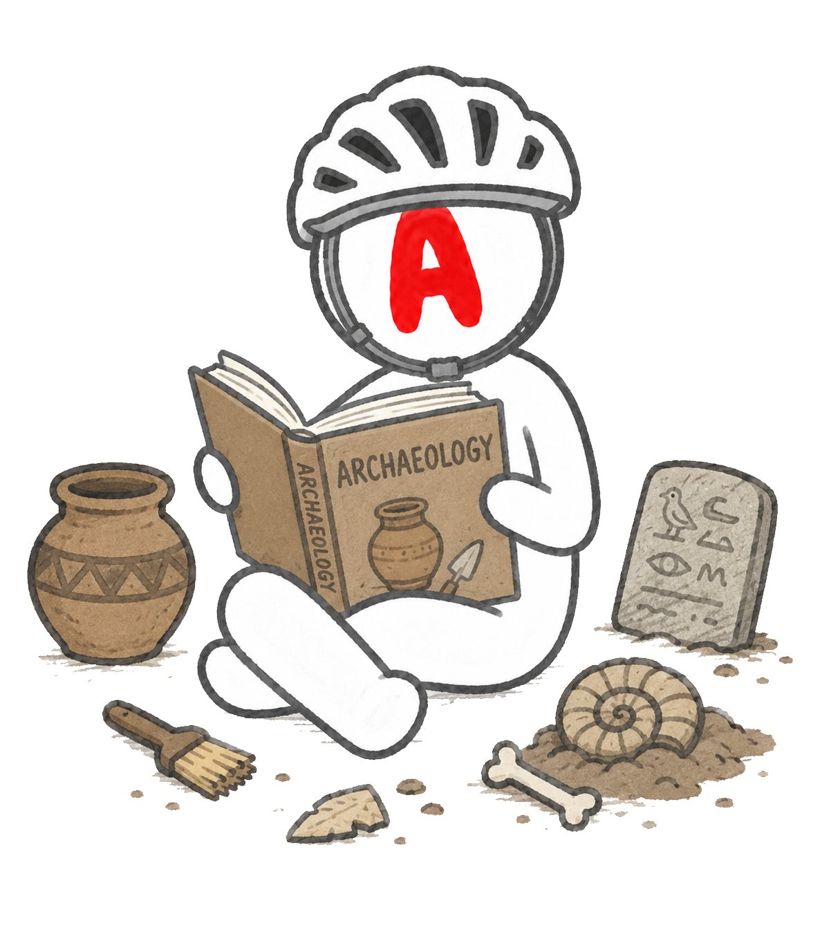 考古学の本を読む実験体A